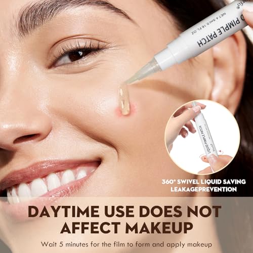 Pimple Patches for Face ? Hydrocolloid Acne Patches Set with 4.5ml Liquid Pimple Patch,with Tea Tree, Salicylic Acid 2 Sizes (9mm & 12mm) for Day & Night Skincare | 144 count
