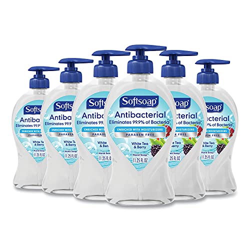 Softsoap Antibacterial Liquid Hand Soap, White Tea & Berry Scent Hand Soap, 11.25 Ounce, 6 Pack