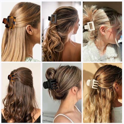 12-Piece Hair Claw Clips Set for Fine Hair | Strong Hold Matte