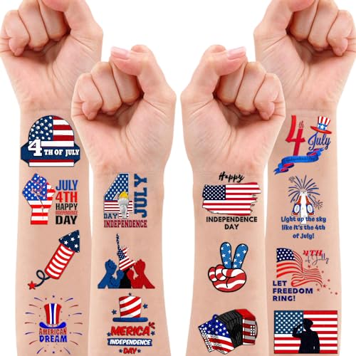 100 PCS 4th of July Temporary Tattoos - Party Favors & Decor