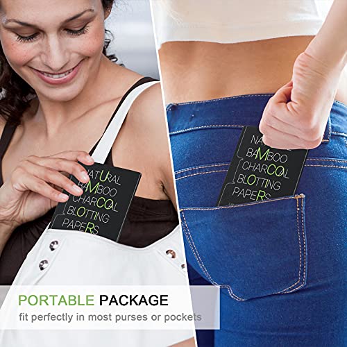 Bamboo Charcoal Oil Blotting Papers - 300 Sheets for Oily Skin