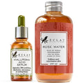 Eclat Skincare Unclog & Hydrate - Rose Water Toner and Hyaluronic Acid Serum - Combo Pack - 100% Vegan & Dermatologist Developed