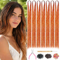 Orange Hair Tinsel Kit - 7 Pcs Glitter Extensions for Festivals
