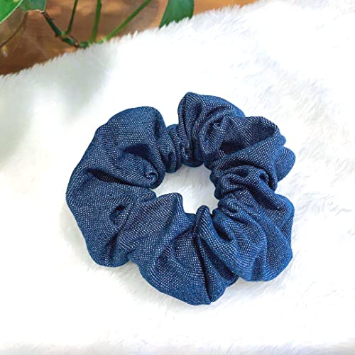 Denim Hair Scrunchies Tie Hair Ring Loop Rope Ponytail Holders Girls Hairband JW011 (3 Pcs)