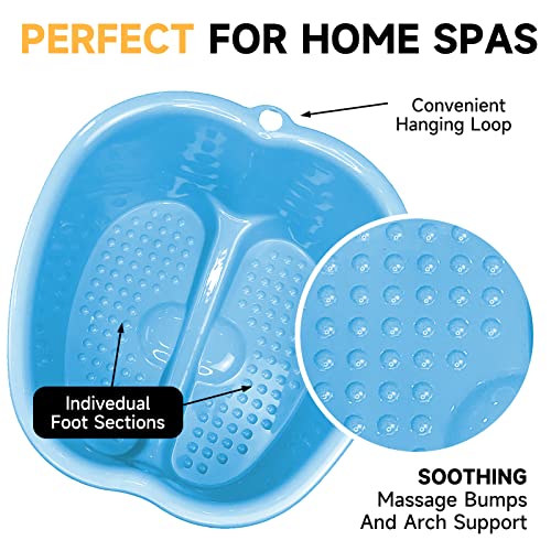 Foot Soaking Tub - 2 Pack Foot Bath Basin in Purple & Blue