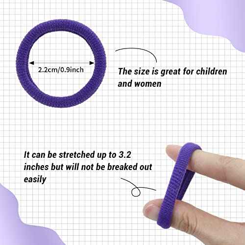 Lawie 200 Pack Terry Cloth Knit Thick Colorful Hair Ties Scrunchies Elastics Hair Bands for Thin Curly Hair Ponytail Holder