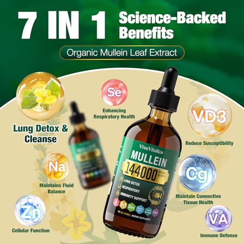 Mullein Drops for Lung Health - 144000mg Herbal Extract