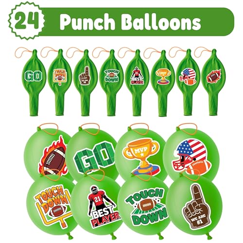 72-Piece Football Party Favors Set with Punch Balloons & Tattoos