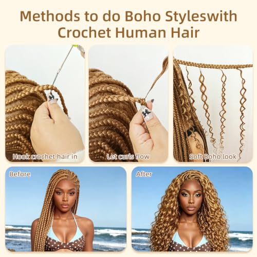 Water Wave Crochet Human Hair 16" 60g Pre-Separated