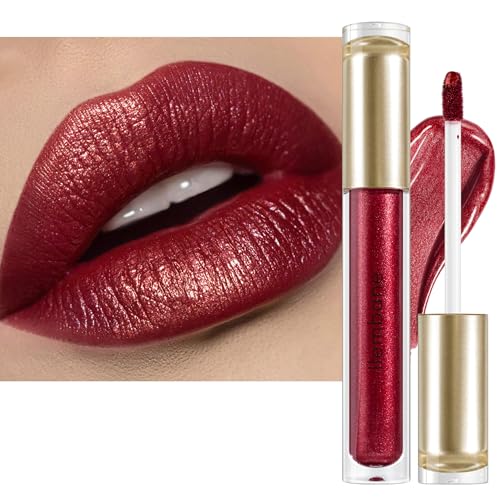 Long Lasting Waterproof Burgundy Metallic Lipstick - Ilembane