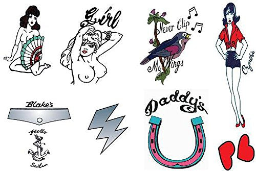 Amy Temporary Tattoos Set of 9 - Lasts 6-8 Days