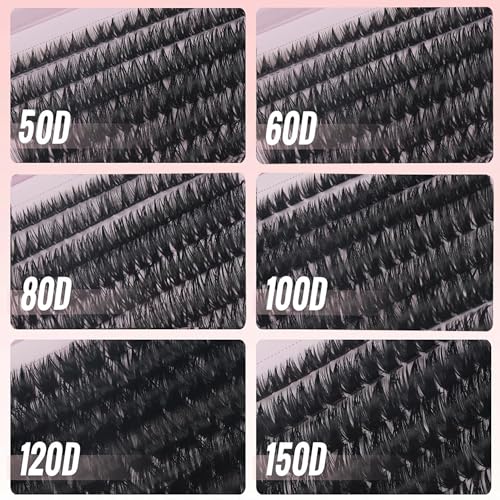DIY Eyelash Clusters Kit - 100D 120D 150D with Bond & Seal