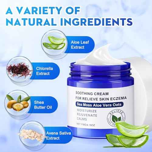 Soothe Your Skin with All Natural Eczema Cream Made from Sea Moss, Hydrating Comfort for Sensitive & Dry Skin ? Fragrance Free Skin Care Solution - Section New