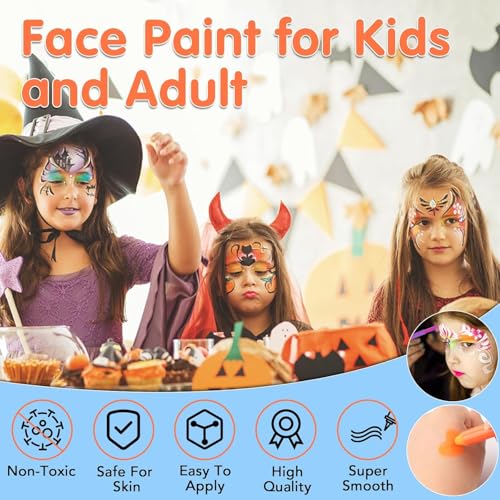 15 Pcs UV Glow Face Paint Sticks for Black Light Parties