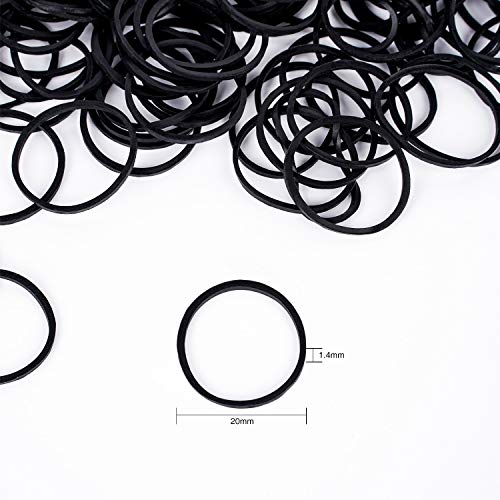 Black Rubber Hair Bands, 600 Pcs Small Hair Ties for Thick Hair