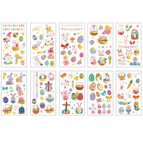 Glitter Easter Temporary Tattoos - 10 Sheet Pack