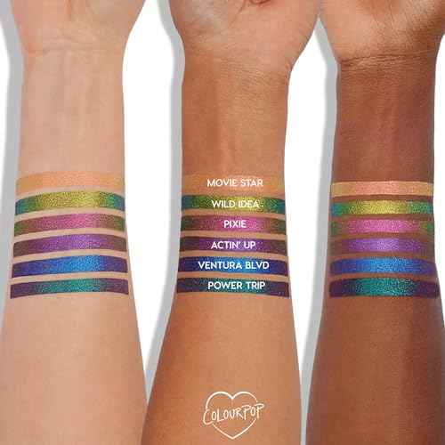 ColourPop Cr?me Gel Waterproof Chrome Eyeliner - 18HR Wear, Ultra-Pigmented Eyeliner Pencil with Matte & Metallic Finishes - Smudge-Proof, Vegan & Cruelty-Free - Power Trip (0.01 oz)