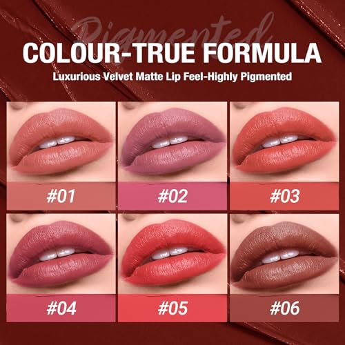 Erinde Tomato Coral Red Matte Lipstick Crayon, Waterproof Long Lasting Lip Liner Pencil for Women, High Pigment Creamy Velvet Neutral Lipstick, Vegan & Cruelty-Free, 05