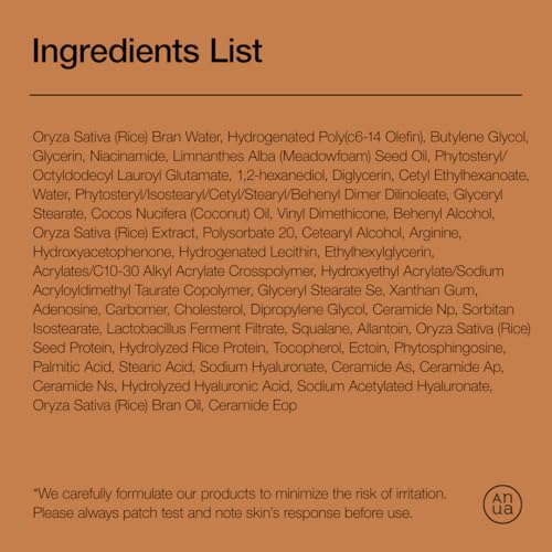 ANUA Rice 70 Intensive Moisturizing Milk, Hydrating Face Lotion, Niacinamide, Ceramides, All Skin Types, Sensitive, Skin Moisture Barrier, Lightweight Nourishing, Korean Skincare, 5.07 fl.oz.