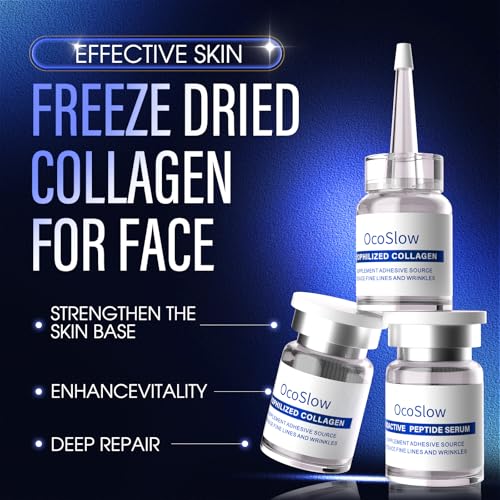 Freeze Dried Collagen for Face, Anti-Wrinkle Freeze Dried Nano Silk Collagen, Stem Cell Serum, Instant Face and Eye Lift (1set)