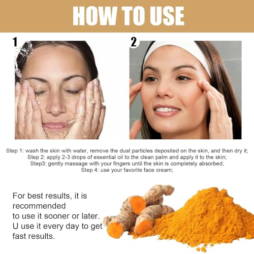 3PCS Turmeric Dark Spot Corrector Serum Oil, Repair Face Serum, Natural Turmeric Skin Dark Spot Skin Care Moisturizing Repair for Face & Body(30ml)