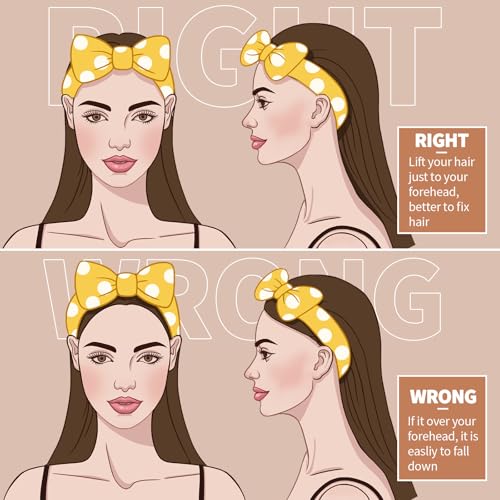 Teenitor 5-Pack Spa Headband with Bow – Makeup & Skincare