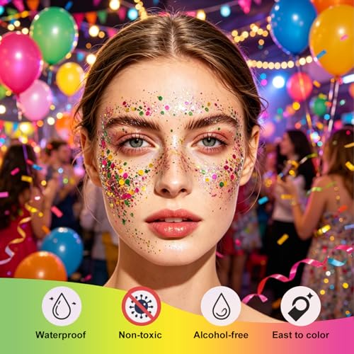Glitter Hair Gel Stick - Red Gold Green Festival Makeup
