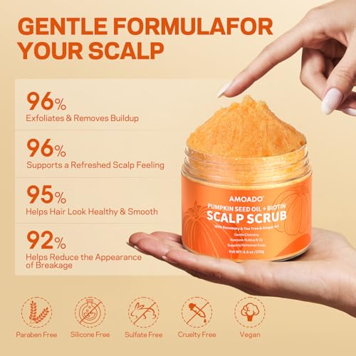 AMOADO Pumpkin Seed Oil Scalp Scrub with Biotin