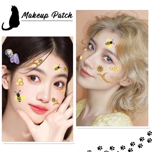Bee Glitter Face Stickers - Self-Adhesive Temporary Tattoos