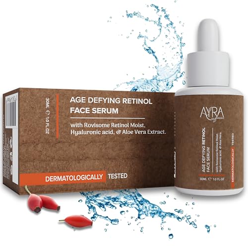 Age Defying Retinol Face Serum ? 1 Fl Oz | Anti-Aging with Rovisome Retinol, Hyaluronic Acid & Aloe Vera | Organic & Eco-Friendly | Reduces Fine Lines & Wrinkles