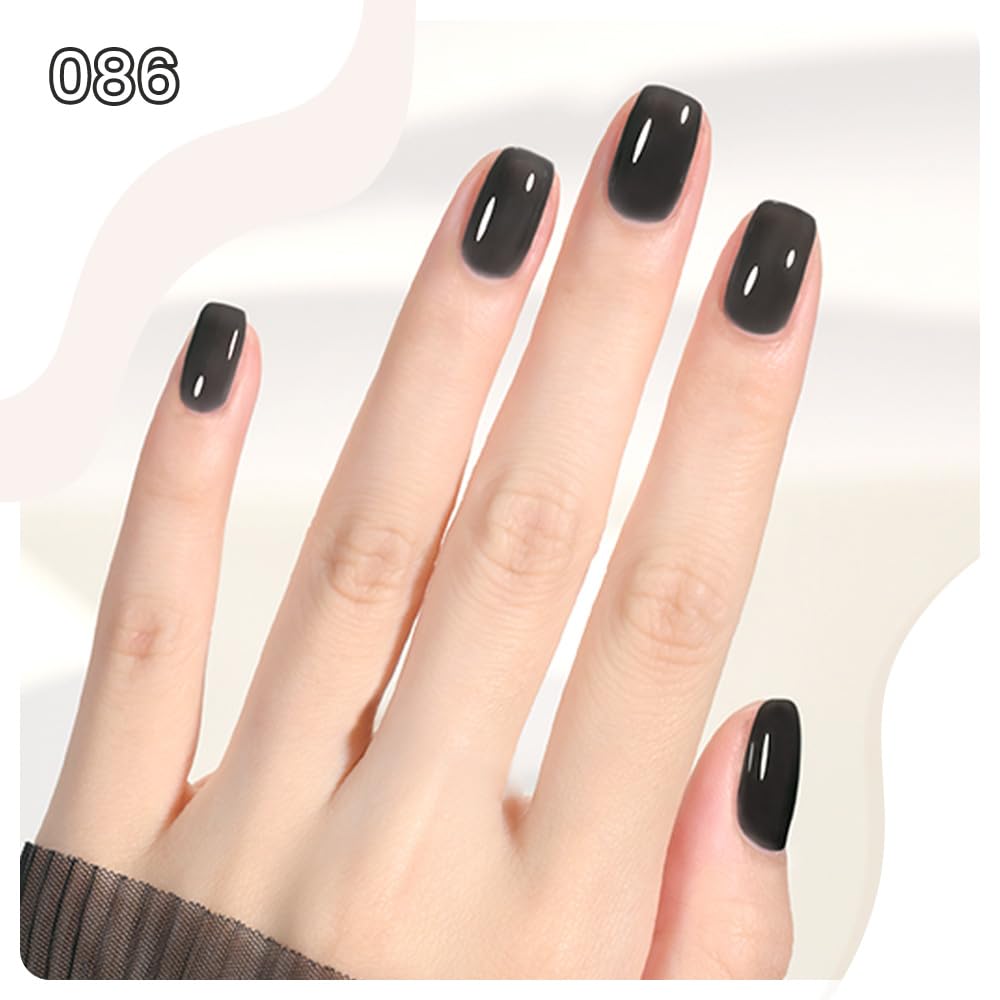 XZMeiLun Sheer Black Gel Nail Polish,UV Light Cure Transparent Black Gel Polish for Nail Art DIY French Salon Manicure and Pedicureat Home, Spring Summer Autumn Winter Gel Nail Holiday Gift for Women