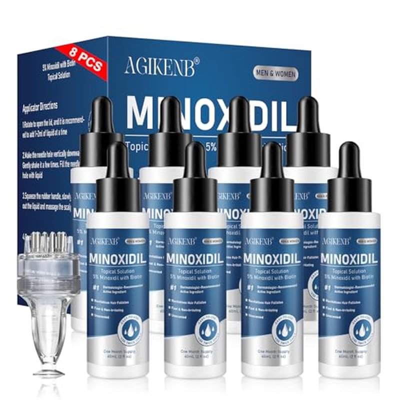 5% Minoxidil Hair Regrowth Serum for Men & Women, 8-Pack