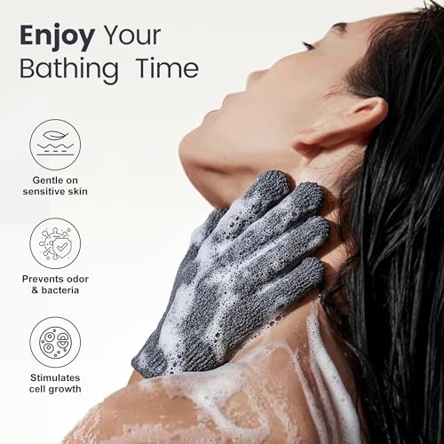 Yiclick Exfoliating Gloves 4-Pack – Deep Clean Dead Skin Removal