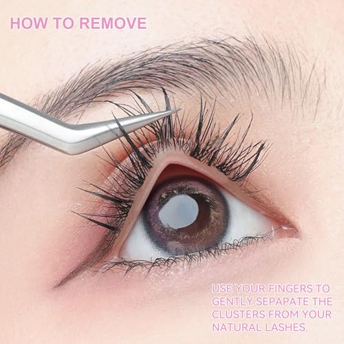 Self Adhesive Lashes, 100Pcs Self Adhesive Eyelash Clusters, Wispy C-curly Cluster Eyelash extensions 10MM Individual Lashes, No Glue Needed, Natural Look, 10MM