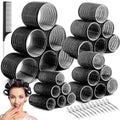Heatless Hair Rollers Set 24pc with Clips - 4 Sizes