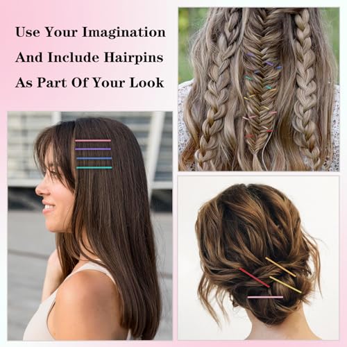 100Pcs Colorful Bobby Pins for Thin Hair - 2.2 Inch