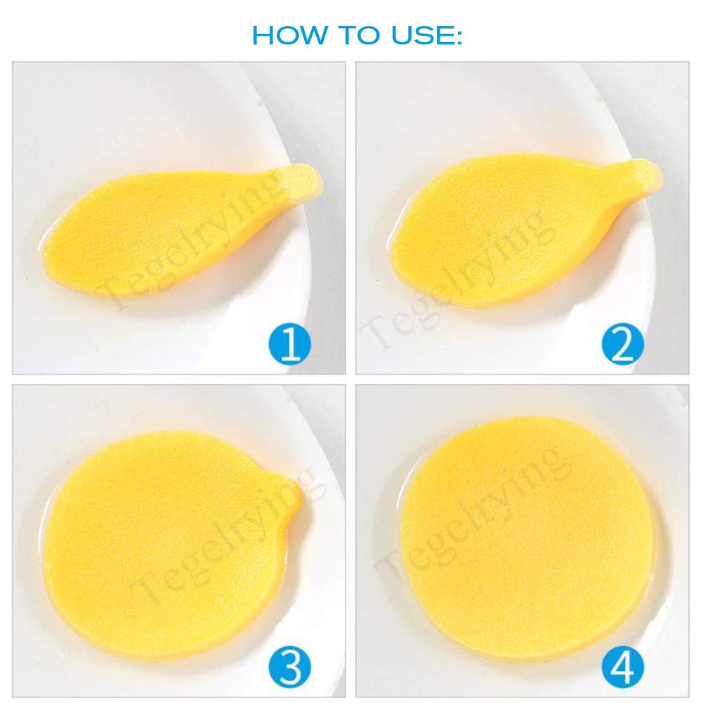 Facial Sponge Compressed,240 Count PVA Professional Makeup Removal Wash Round Face Sponge Pads Exfoliating Cleansing for Women with a Natural Loofah Sponge for Body Washing,Yellow