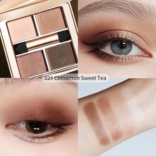 Nude Rose Shimmer Eyeshadow Palette - 4 Soft Pearl Shades