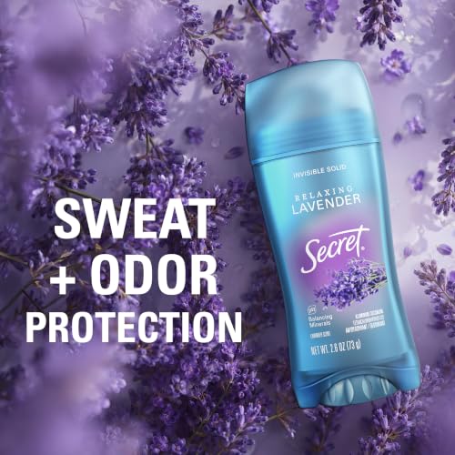 Antiperspirant Deodorant for Women - 72HR Odor Protection, Lavender Scent, Invisible Solid, Pack of 3