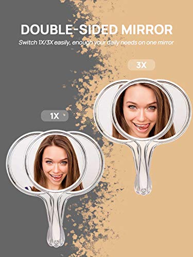 OMIRO Double-Sided 1X/3X Hand Mirror, 6-Pack, Clear (6pcs)