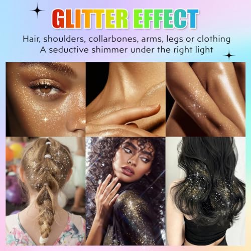 Gold Glitter Hair Spray - Temporary Shimmer for Hair & Body