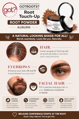 Auburn Root Cover Up Powder - Instant Gray Hair Concealer, 0.14 Oz