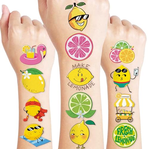 96 PCS Lemon Temporary Tattoos for Kids - Party Favors