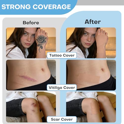 Tattoo Hiding Tape 2'' x 16.4Ft Waterproof Cover, 2 Rolls