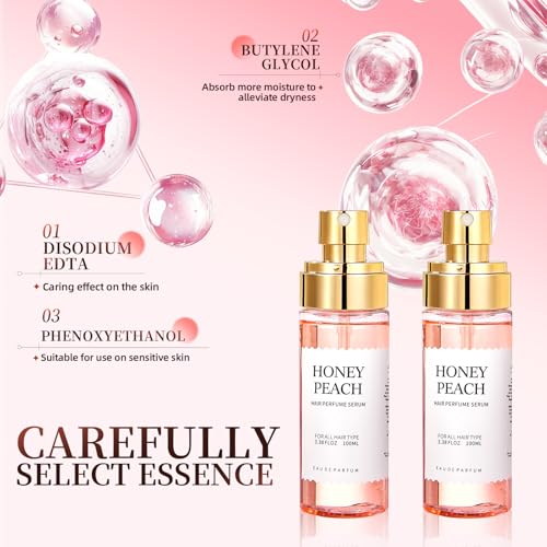 Honey Peach Hair Mist Perfume for Women, 3.38 fl oz