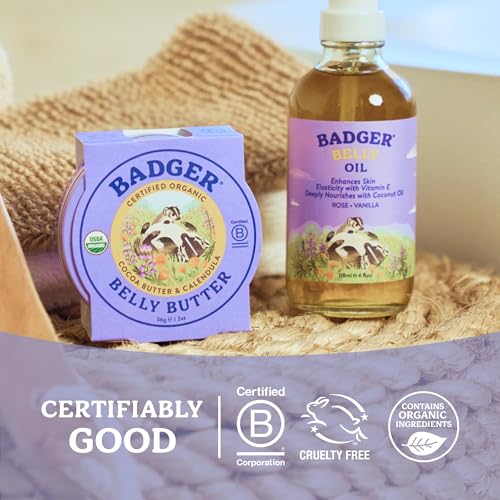 Badger Organic Pregnant Belly Oil - 4 oz Jojoba & Coconut