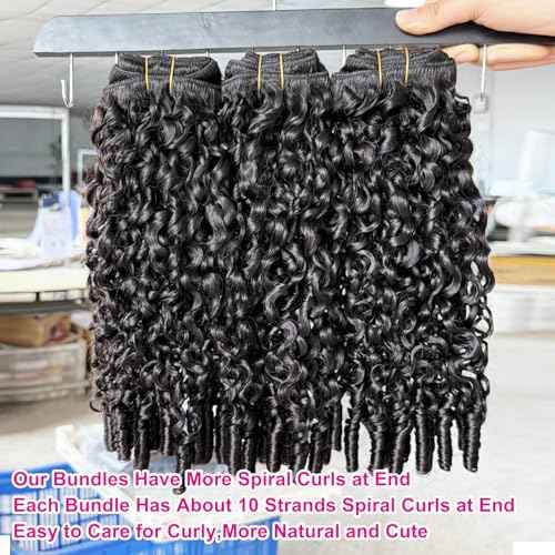 YMS 3C4A Burmese Curly Human Hair Bundles 22 Inch 1 Curly Bundles Unprocessed Burmese Raw Hair Extension Real Human Hair 16A Natural Color Spiral Curly End Human Hair Weft Extensions