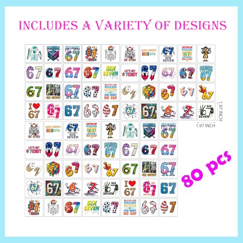 80Pc Temporary Tattoos for Kids - 20+ Designs Party Favors