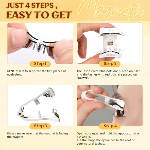 QUEWEL Magnetic Eyelashes Kit - Reusable, No Glue, Easy Application