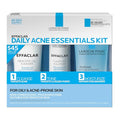 Effaclar Daily Acne Essentials Kit, Acne Treatment System, Salicylic Acid Acne Cleanser, Pore Refining Toner, & Matte Face Moisturizer for Oily Skin & Combination Skin, Oil-Free, 2 Month Supply